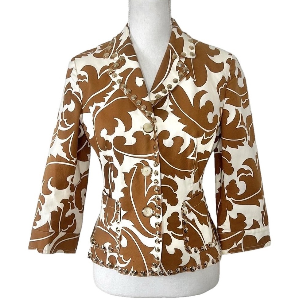Etcetera Paisley Studded Blazer NWOT Sz 6